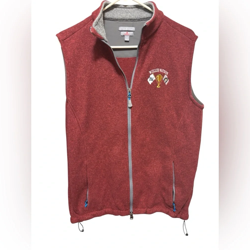 Peter Millar Burgundy Fleece Vest collaboration‎ with Willie Watson